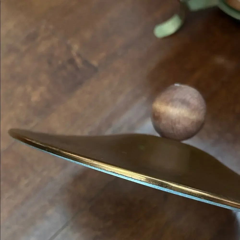 Vintage Brass Chafing Set, Copper with a Wooden Handle, Mid Century Modern